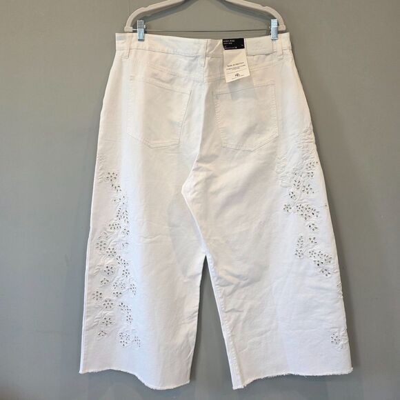 NWT Ralph Lauren Plus Size High Rise Cropped Eyelet Jeans Sz 18 Boho Preppy - Picture 5 of 7